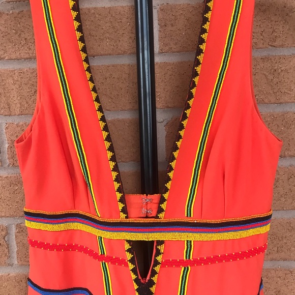 Red dress w embroidered beads, new, never worn, Nicole Milller, size 4 - Picture 7 of 7